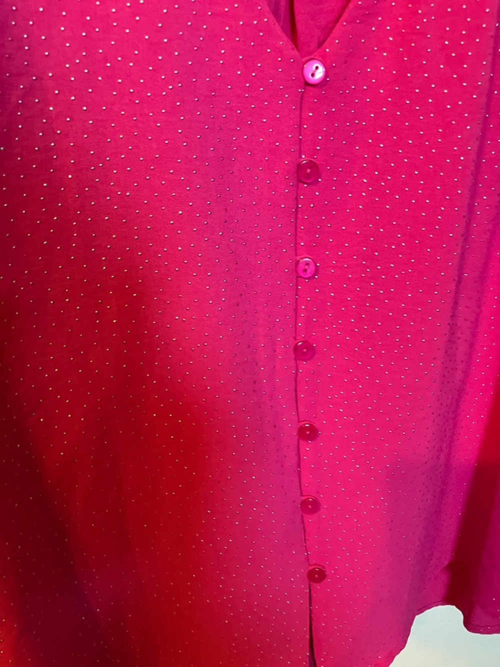 Notations Pink V Neck Top L Petite Silver Accents - Picture 2 of 5